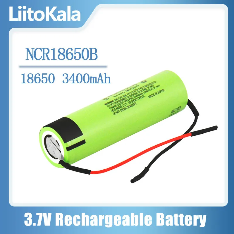 1PCS Liitokala naujas originalus NCR18650B 3.7 V 3400mAh 18650 įkraunama ličio baterija mobiliųjų maitinimo baterijos + 