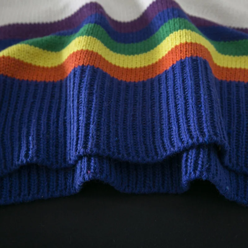 Megztinis Džemperis Vyrams Žiemos Dryžuotas Porų Vaivorykštė korėjiečių Drabužius, O-kaklo Atsitiktinis Mens Megztiniai Puloveriai Karšto Pardavimo Harajuku Jaukus 4