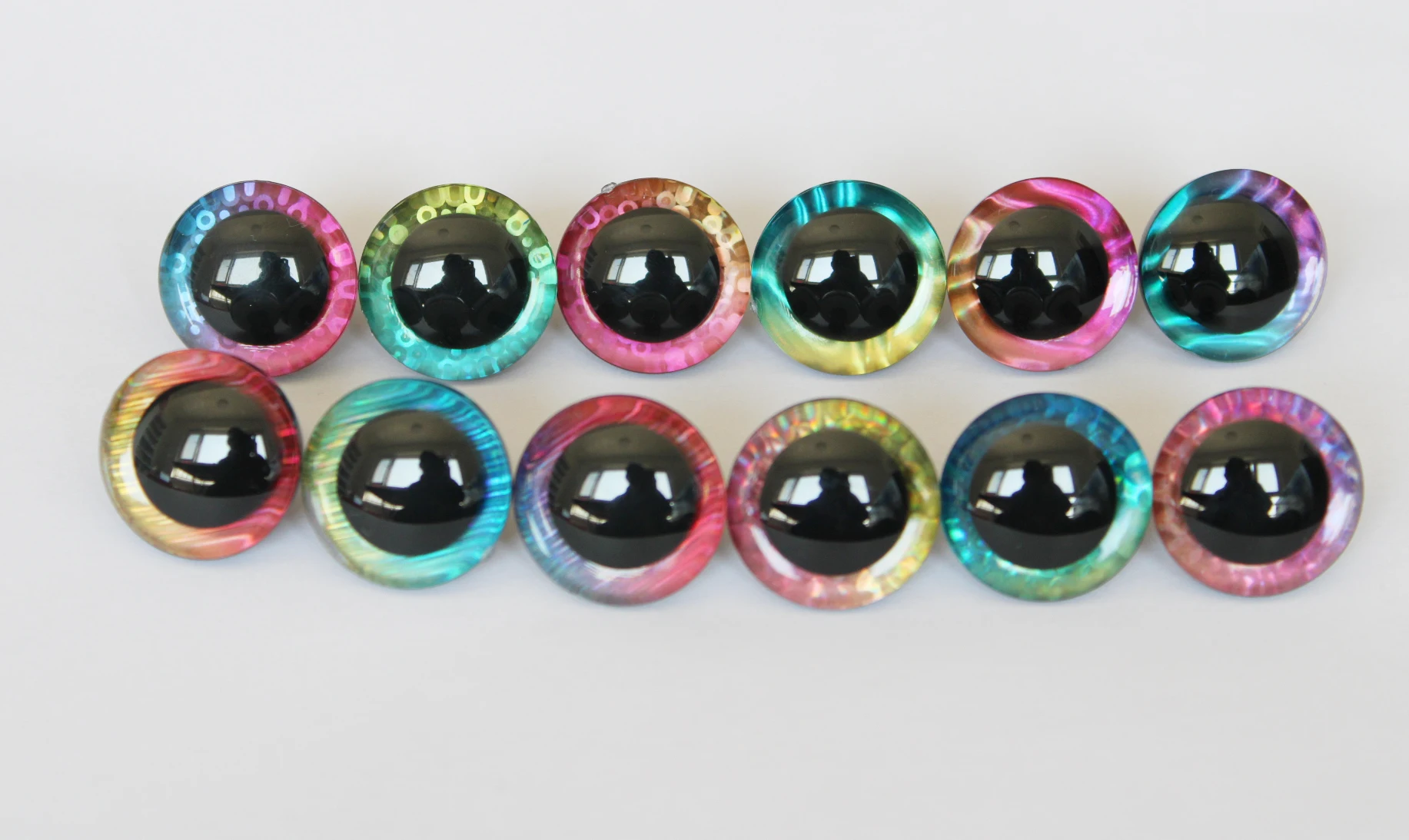 Išskirtinio dizaino 100vnt---12/14/16/20/25/30/35mm Naujų žaislų saugos akis 3D lėlės akys + blizgučiai audinys + plovimo -- stiliaus parinktis 4