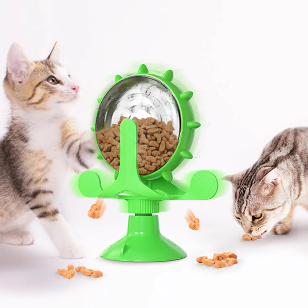 Nuotėkio Maisto Kačių Žaislas Interaktyvus Vėjo Malūnas Verpimo Žaislo Augintinio Rengimo Tiektuvą, Šunų Kačių Šėrimo Naminių Reikmenys 4