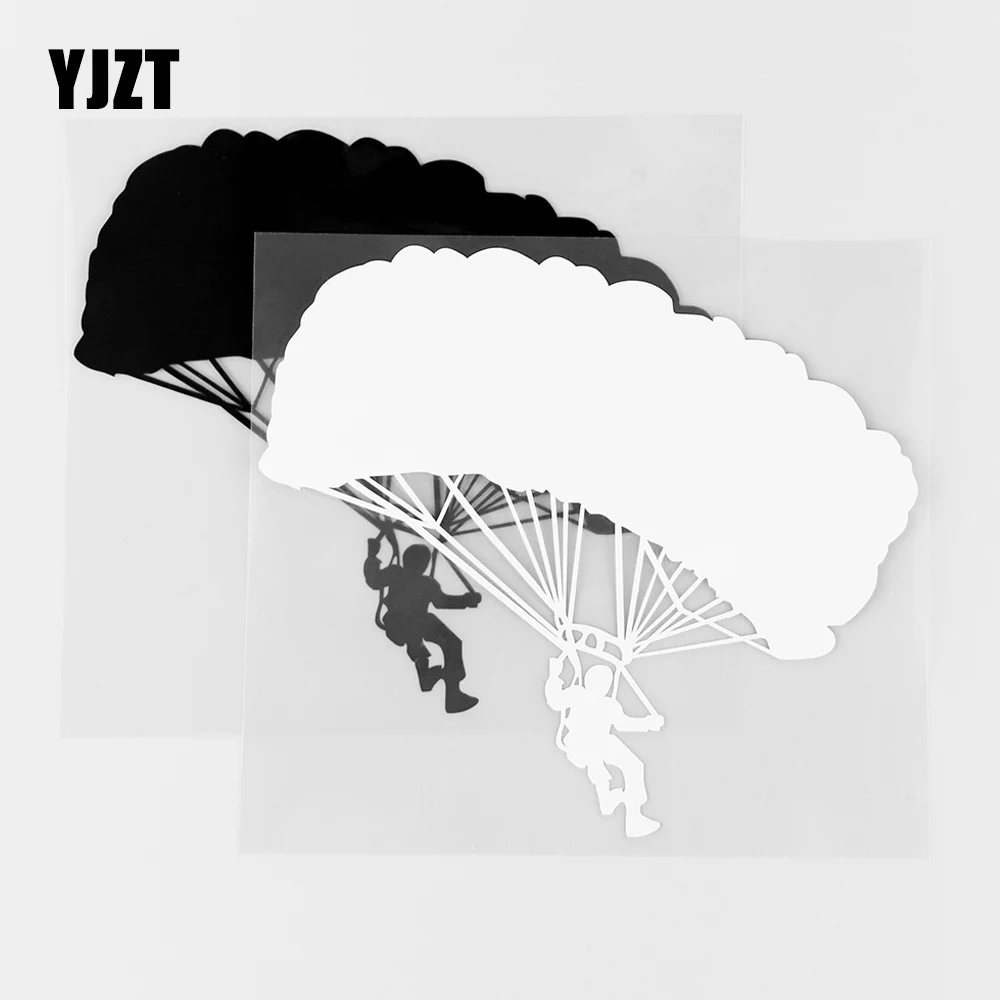 YJZT 16X14.2CM Parašiutu Galia paraglider Vinilo Lipdukai Automobilio Lipdukų Juoda / Sidabrinė 10A-0128 4