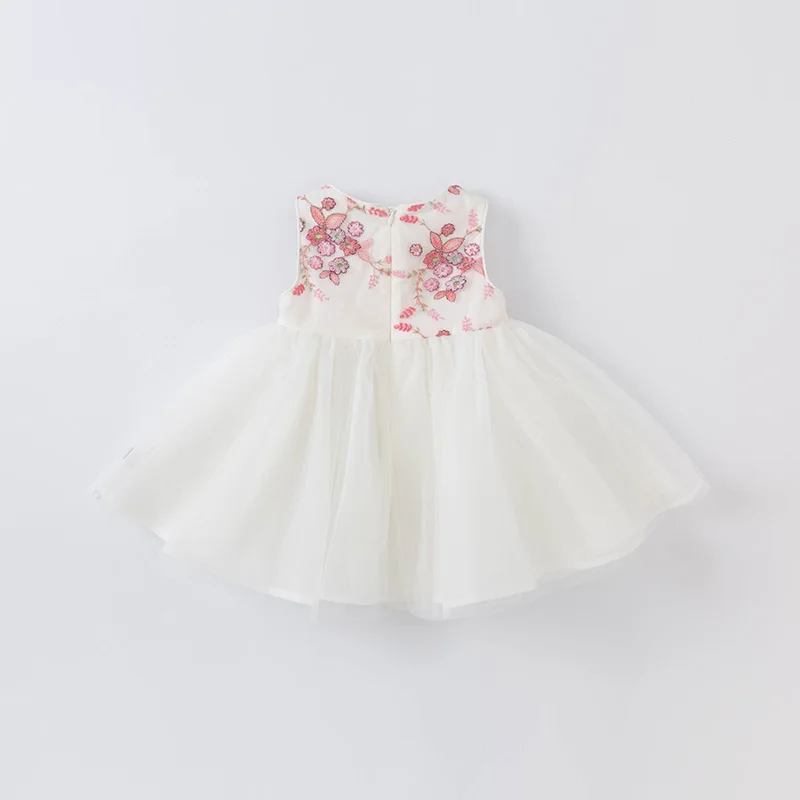 DB16924 dave bella vasaros baby girl ' s cute gėlių siuvinėjimo tinklelio suknelė vaikų mados šalis suknelė vaikams kūdikiams lolita drabužiai 4