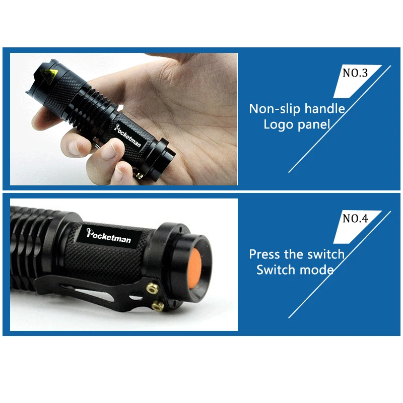 Nešiojamas Galingas USB ChargingTactical Žibintuvėlis LED Kempingas, 3 Režimai Zoomable Žibintuvėlis Šviesos Žibintai savigynos, 6pcs/Daug z50 4