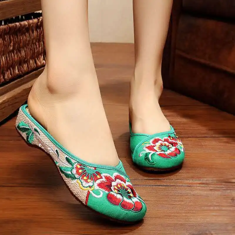 Cresfimix zapatos de mujer moterų saldus, lengvas namų mokasīni, kinų tradicinio siuvinėjimo retro šokių butas batai a6890 4