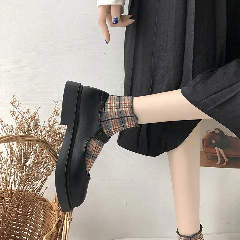 Naujas Mary Jane mažas odos batai Britų retro moterų bendrosios batai Japonijos viena sagtis, vienas bateliai kolegija stiliaus butas batų 4
