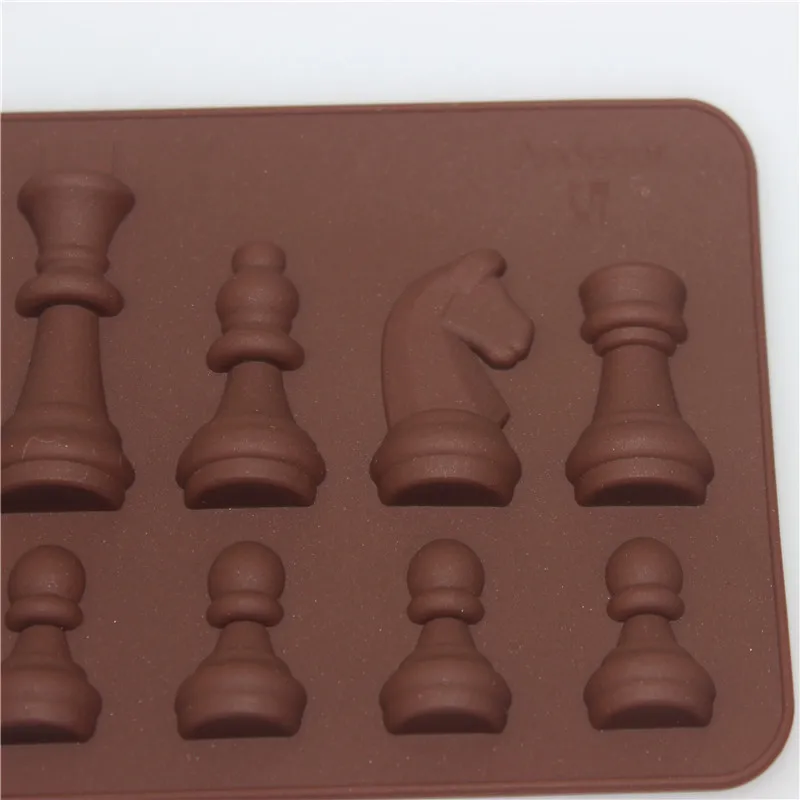 3D Tarptautinės Šachmatų Forma, Pyragai, bandelės, Šokoladas, Cukraus ir Muilo, Minkštas Virtuvės Kepimo Tortas Dekoravimo Priemonės Silikono Formų Kubelių padėklas 4