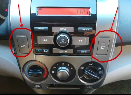 1pc juodas originalus naudojami antra vertus, už 2009-13 Honda City oro kondicionierius, KS galinis jungiklis mygtukas asamblėja 4