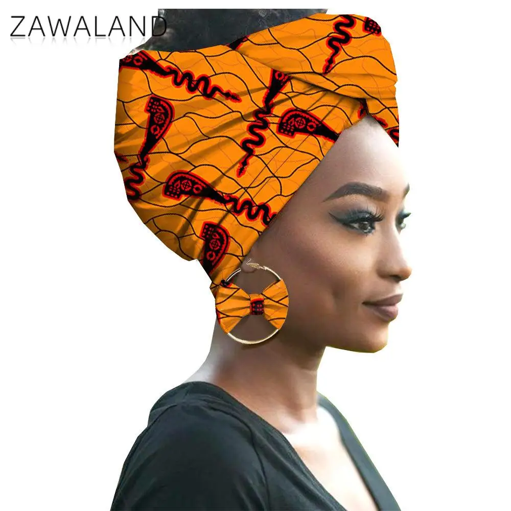 Zawaland Afrikos Stiliaus Moterų Skarelė Mados Batikos Spausdinimo 2021 Naujas Hijab Lankelis Geomatric Modelio Spausdinimo Skarelė 4