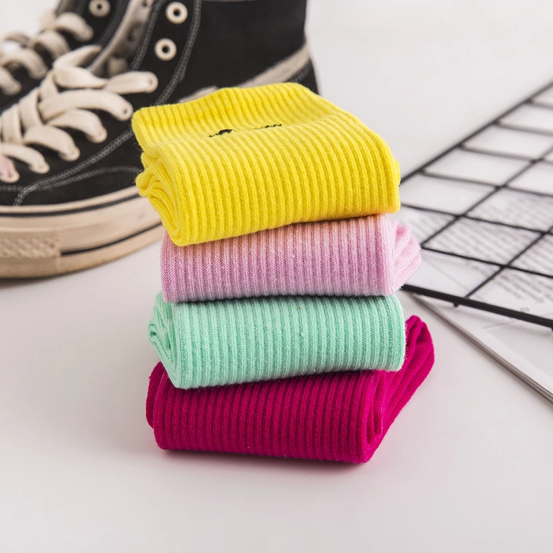Madinga medvilnės kojinės sporto kvėpuojantis briaunoti megzti kojines vientisos spalvos 9 rūšių 4 sezonus vyrų ir moterų kojinės 4