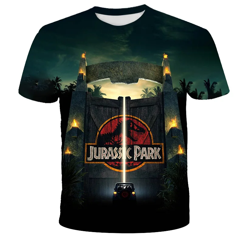 Juros periodo Dinozaurų T-shirt 3D Vyrų Vasaros Marškinėliai Classic Dinozaurų Žaidimas Amerikos Gatvės Mados O-Kaklo Marškinėliai 4
