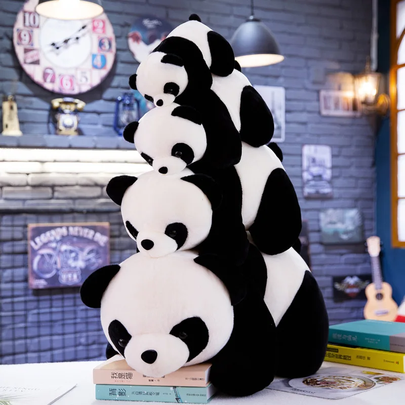 Mielas Panda Pliušiniai Žaislai Ryškus Juokinga Panda su Pliušas Žaislai, Minkšti Animacinių filmų Gyvūnų Juoda ir Balta Įdaryti Pakabukas Lėlės Vaikams Dovanos 4