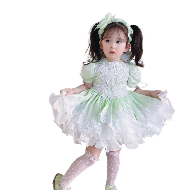 Custom Naujas Lolita Teismas Mergina Vaikų Šventės EID Suknelė Vasaros Kūdikių Dress Birthday Party Dress Vaikams Dovanų Gėlių mergaičių Suknelės 4
