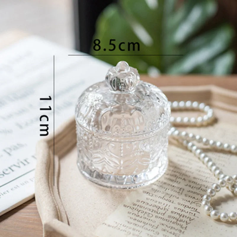 Prancūzijos Meno Prabanga Spalvotų Stiklo Saugojimo Jar Aromaterapija Butelis su Dangteliu Minimalistinis Namų Medvilnės Tamponu Papuošalų Laikymo Dėžutė 4