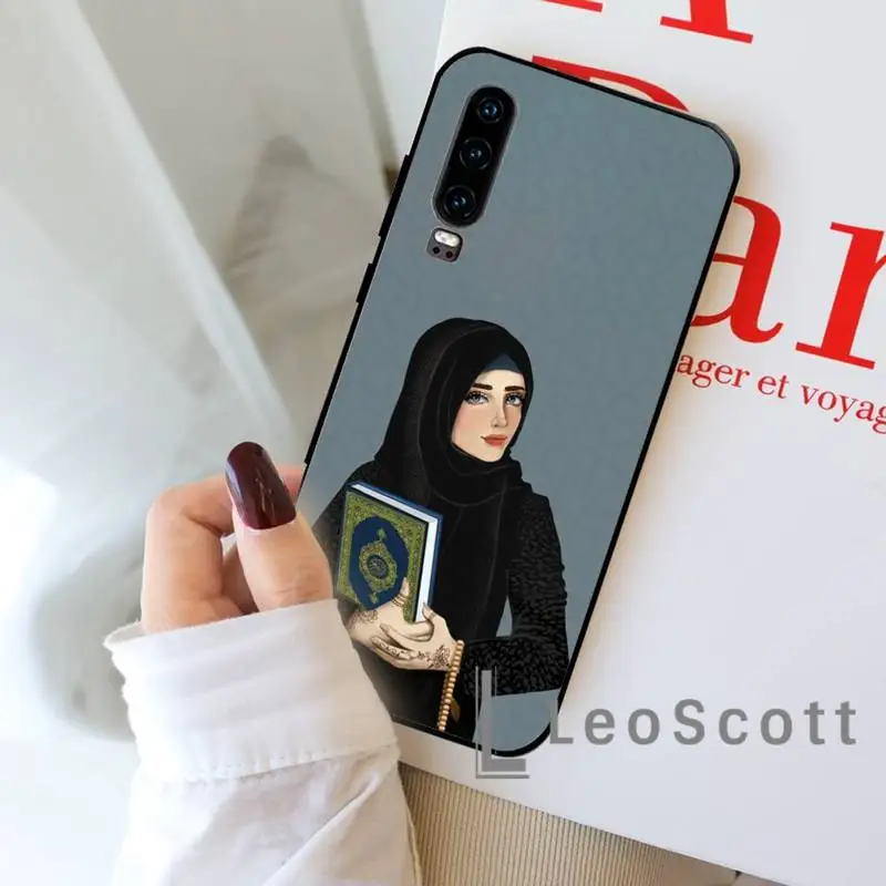 Musulmonų Islamo Gril Akis arabų Hijab Mergina Telefoną Atveju Huawei honor Mate P 9 10 20 30 40 Pro 10i 7 8 x Lite nova 5t 4