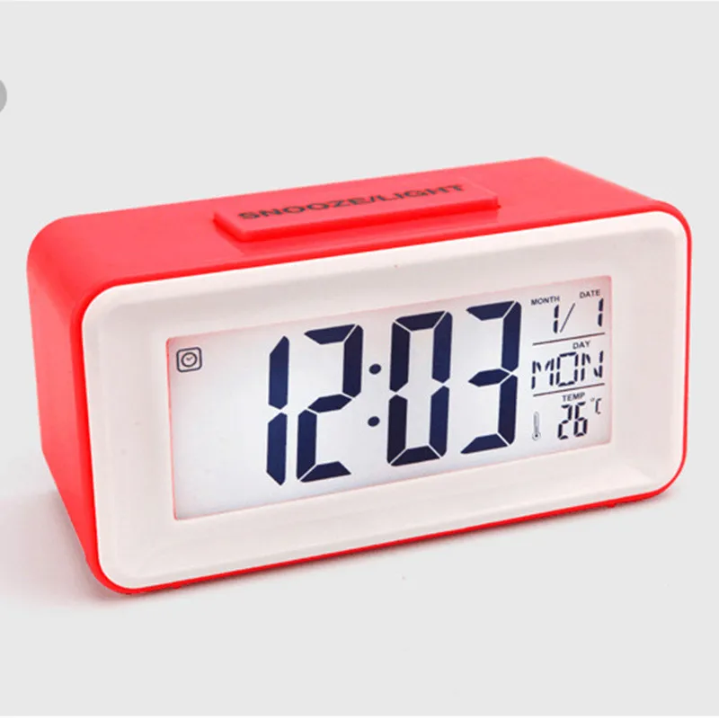 Mados Skaitmeninis Led Laikrodis-Žadintuvas Studentų Žiūrėti Su Savaitės Atidėti, Termometras, Stalas Clcoks Elektroninių Stalo Kalendorius LCD Stalas Laikmatis 4