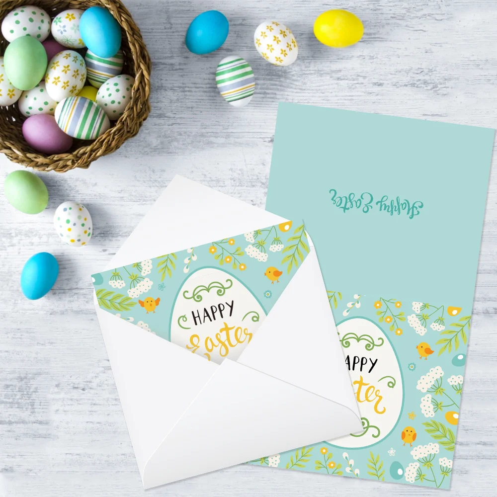 42pcs linksmų Velykų Atvirukai Velykiniai Atvirukai Su Vokais Ir Lipdukai Multi-Color Easter Bunny Kiaušinių Korteles Vaikams, Vaikai 4