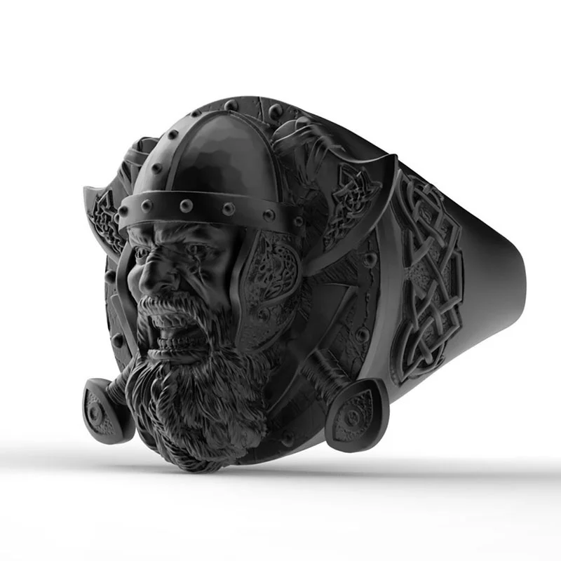 Naujas Retro Dvigubas Kirvis Kariai Modelio Žiedas Vyrų Mados Žiedas Black Metalo Žiedas Viking Papuošalai, Aksesuarai, Dovanų Šalis 4