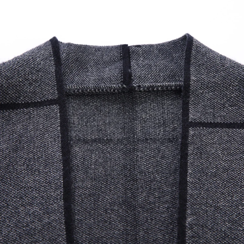Nauji vyriški verslo atsitiktinis megztas dryžuotas megztinis vyriški slim V-kaklo aukštos klasės megztinis, striukė vyriški megztiniai žiemos paltai S-XXXL 4