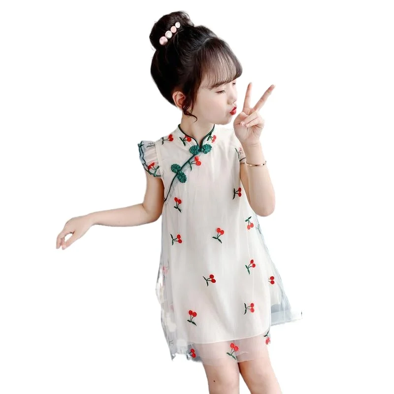 Mergaičių Suknelė Vasaros 2021 Nauja Vaikų Cheongsam Mada, Retro Stiliaus Kinijos Mergina Princesė Suknelė Šalis Suknelės Mergaitėms 2 Metai 4