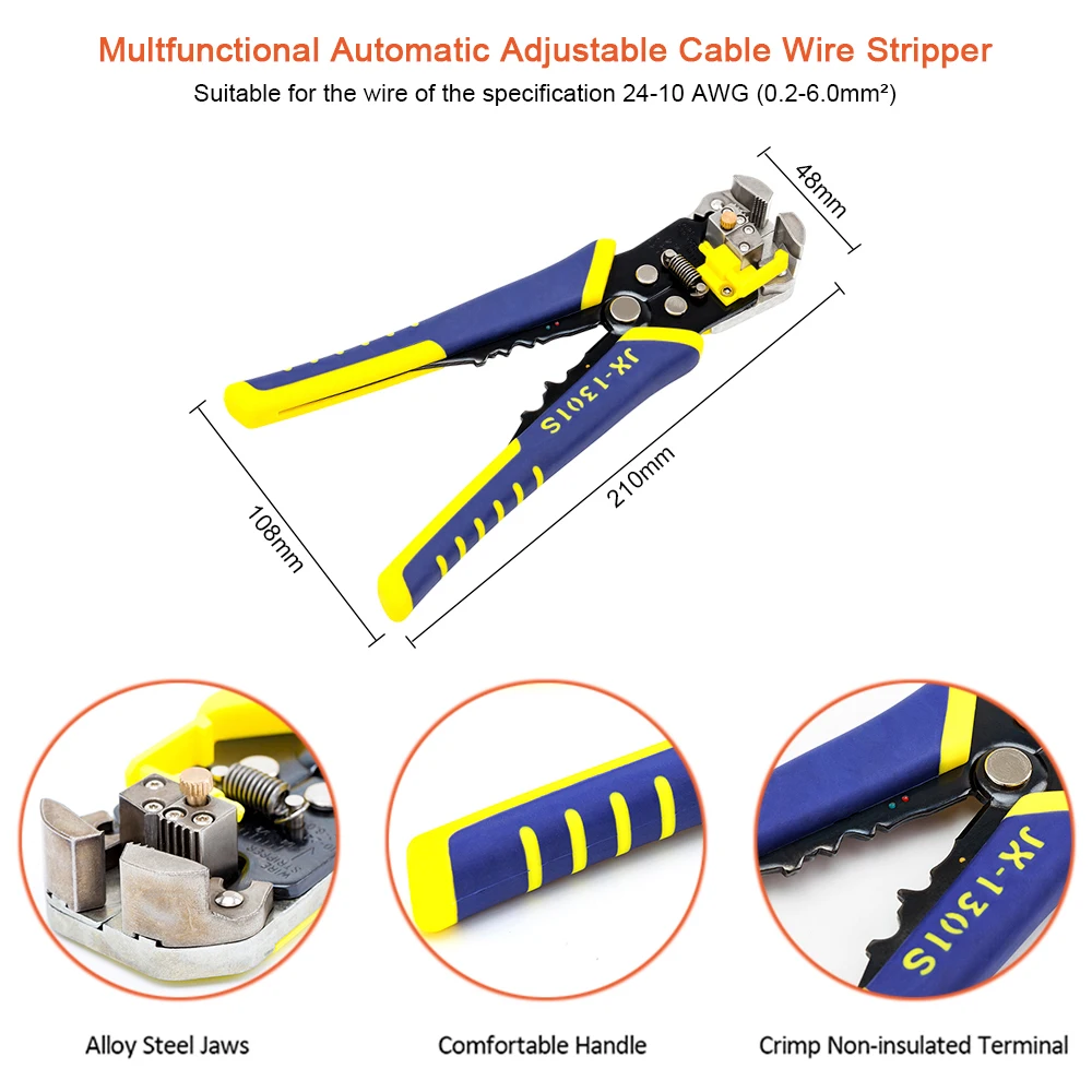 KKmoon Užspaudimo Įrankis Daugiafunkcinis Wire Stripper Profesinės Vielos Crimpers Inžinerijos Ratcheting Terminalo Replės Cutter 4