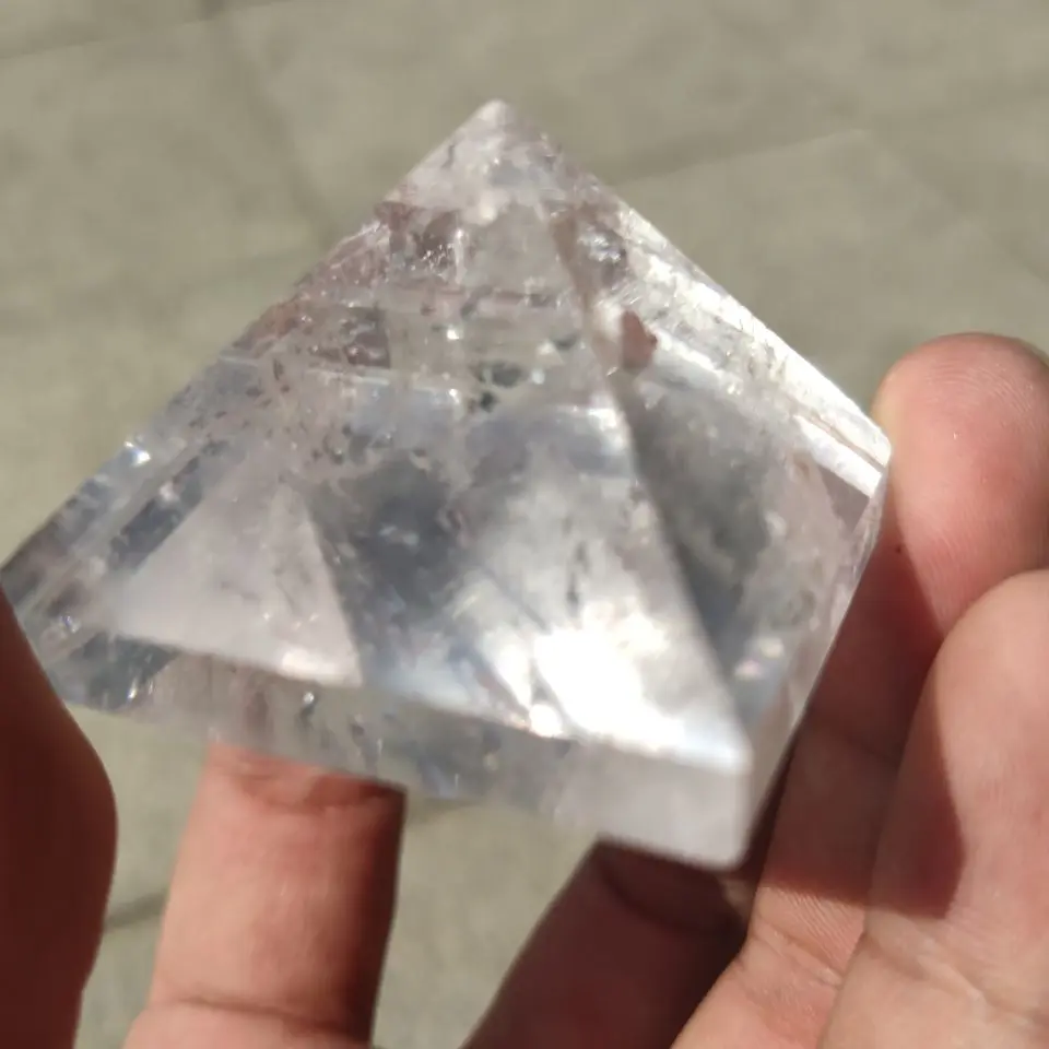 5cm Gamtos Skaidri Kvarco Kristalo Piramidės Aišku, Reiki Gydymo Natūralus baltas crystal Piramidės žalio akmens poliravimas 4