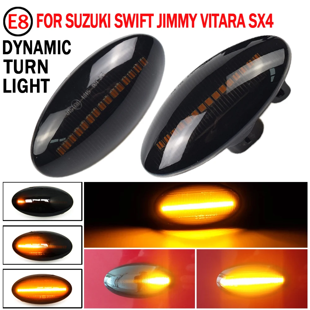 2vnt LED Dinaminis Posūkio Signalo Lemputė Šoniniai Gabaritiniai Sparnas Eilės Lempos Indikatorių Už Suzuki grant Vitara 2005-2020 Eskudas JT 4