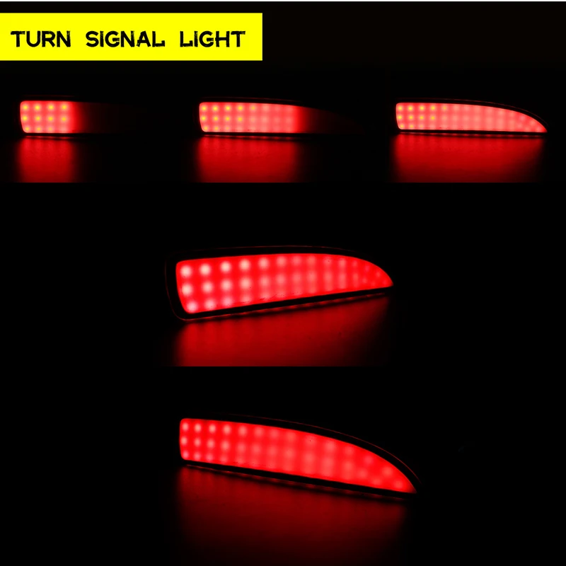 Raudonas LED Galinio Bamperio Atšvaito / Šoniniai Gabaritiniai Žibintai Mazda 3 Sedanas Funkcija Liekamosios Stabdymo & Užpakalinių Rūko žibintų, Posūkio Signalo Lemputė 4