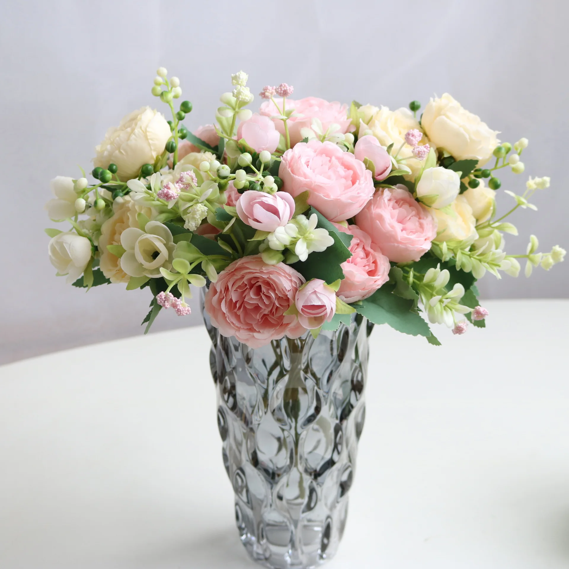 5 Galvos Rose Dirbtinių Gėlių Nekilnojamojo Touch Netikrą Dirbtinių Gėlių Puokštė Namų Garen Puošimas, Vestuvių Papuošimas Gėlėmis Baby Shower 4