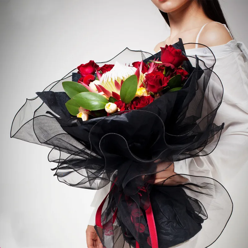 Valentino Dieną, Prabangių Gėlių Vyniojimo Tinklinio Floristas Parduotuvė Vyniojimo Medžiagų Gėlių Puokštė Vyniojimo Akių Vestuvių Dekoravimas 4
