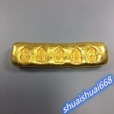 Prabangus retro žalvario (Wanbao zuchi. Gold bar) namų puošybai 4