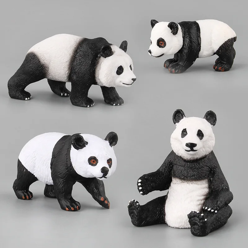 Vaikai Modeliavimas Laukinių Panda Gyvūnų Mažų Kietų Plastikinių Kalėdų Modelis Vaikams Mokomieji Žaislai Dovana 4