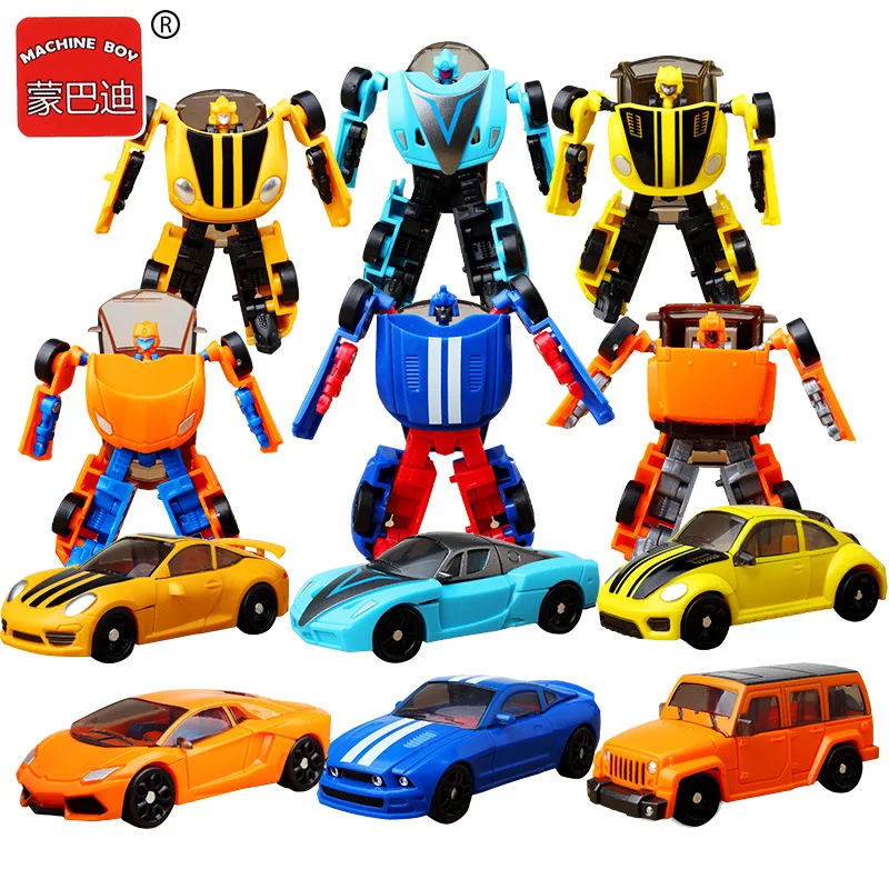 Mini Transformacijos Robotai Automobilių ABS Plastiko Anime Veiksmų Skaičius, Žaislai Vaikams, Švietimo Deformacijos Karys Kovos Žaislas Berniukams Dovana 4