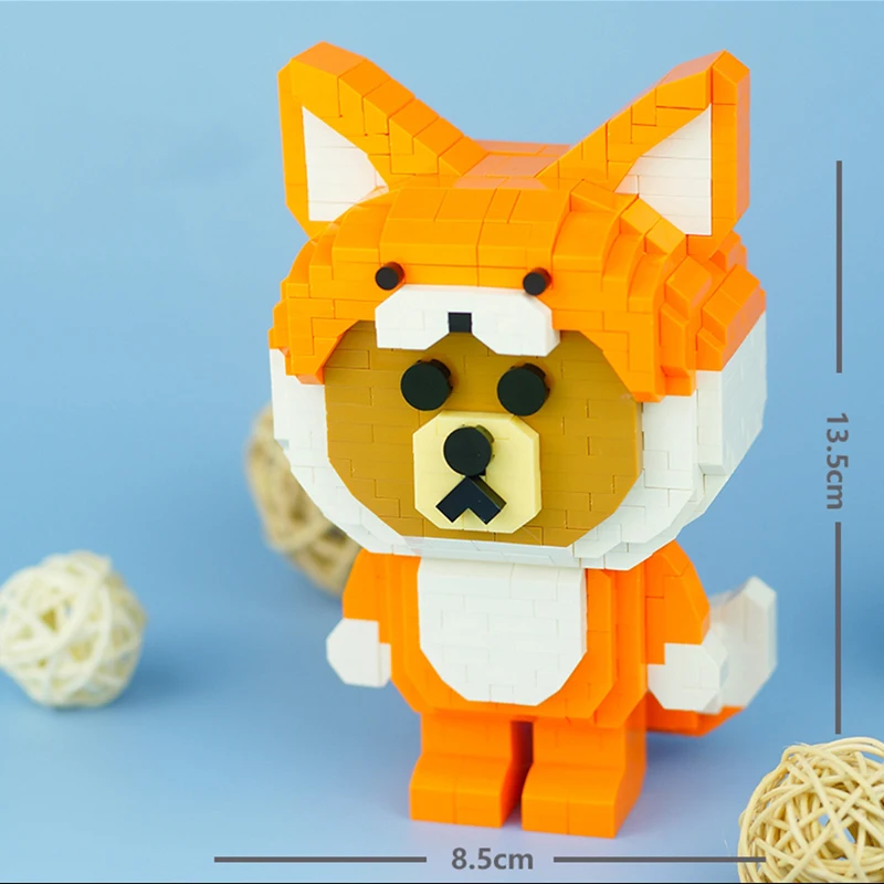 LOZ 9250 Gyvūnų Pasaulyje Fox Lokys Lowrie Pet Monstras 3D Modelį 