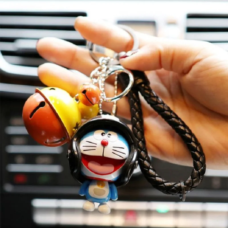 Šalmas Doraemon Keychain Pav Ranka, Koja Kilnojamojo Spalvinga Bell Žaislai Doraemon Raktų Žiedas Maišelį Pakabukas Vaikams 4