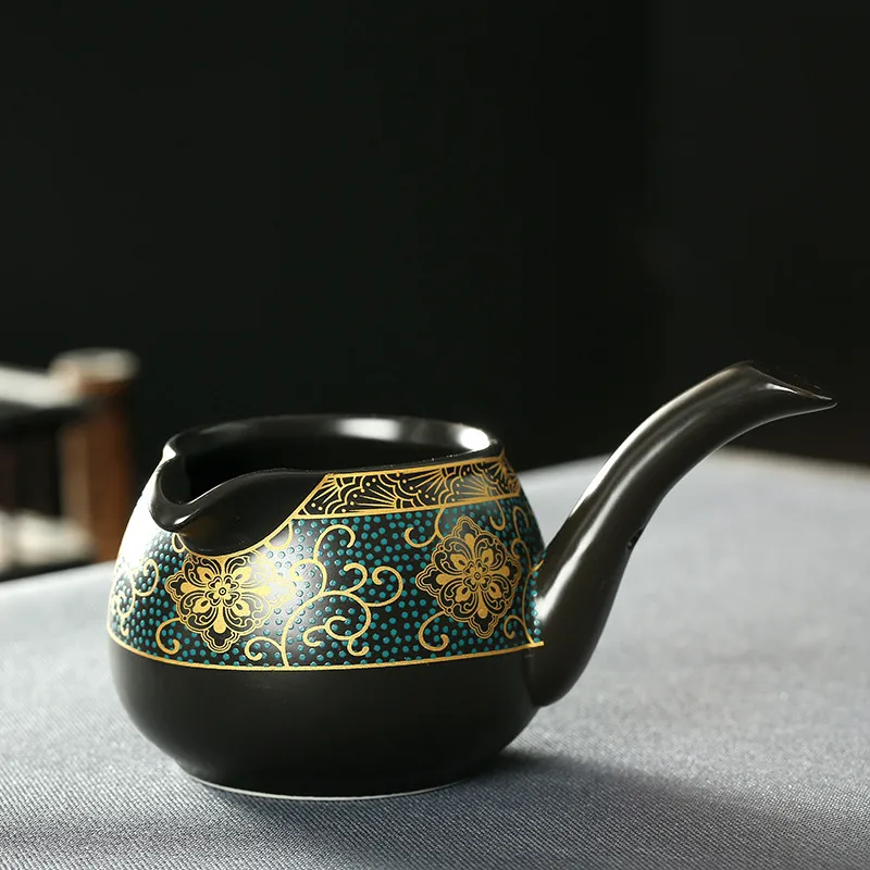 Mėlyna balta keramika keramikos tikroji taurė chahai karščiui atsparaus raudonos smėlio arbatos balionėlis scoop patys puodeliai kinų arbatos pilant taurė 1pc 4