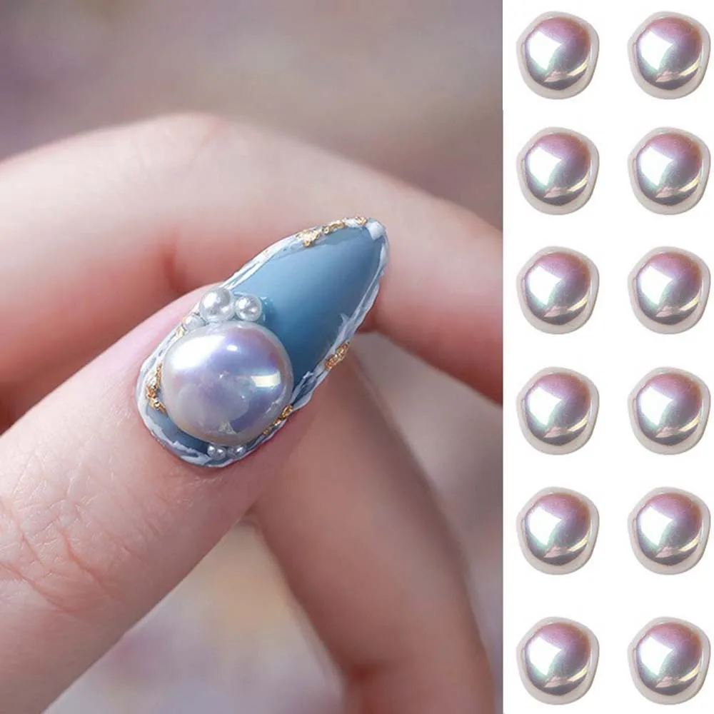 1pcs 3D Nereguliarus Gamtos Perlai Nagų Dailės Apdailos Japonų Stiliaus Perlų Papuošalai Ornamentu Perlamutras, Klasikinio Manikiūro Reikmenys 5