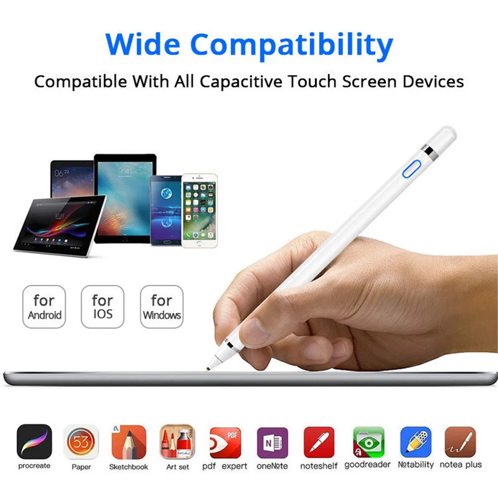 Universalus Jutiklinio Ekrano Rašikliu, Capacitive Stylus for Apple iPad Tabletę Smart Pen Stylus Pieštuku Telefonas, Touch Pen IOS/Android Sistema 5
