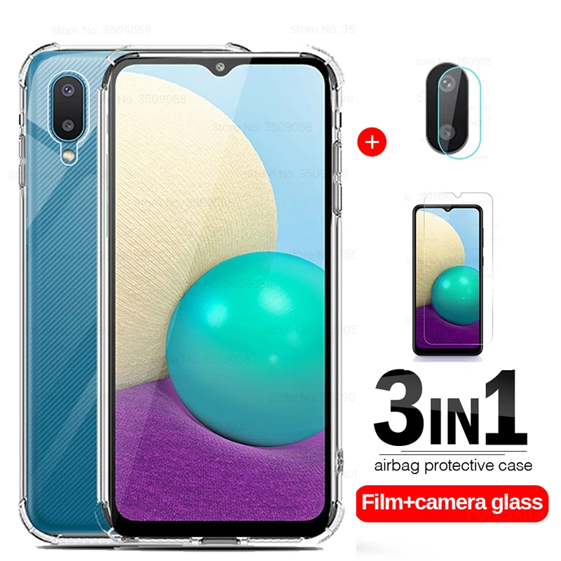 3in1 grūdintas stiklas coque už sansung a02 telefono ekrane, vaizdo kameros apsaugos samsung galaxy a02s a12 a42 a 02 s, 12 42 padengti 5