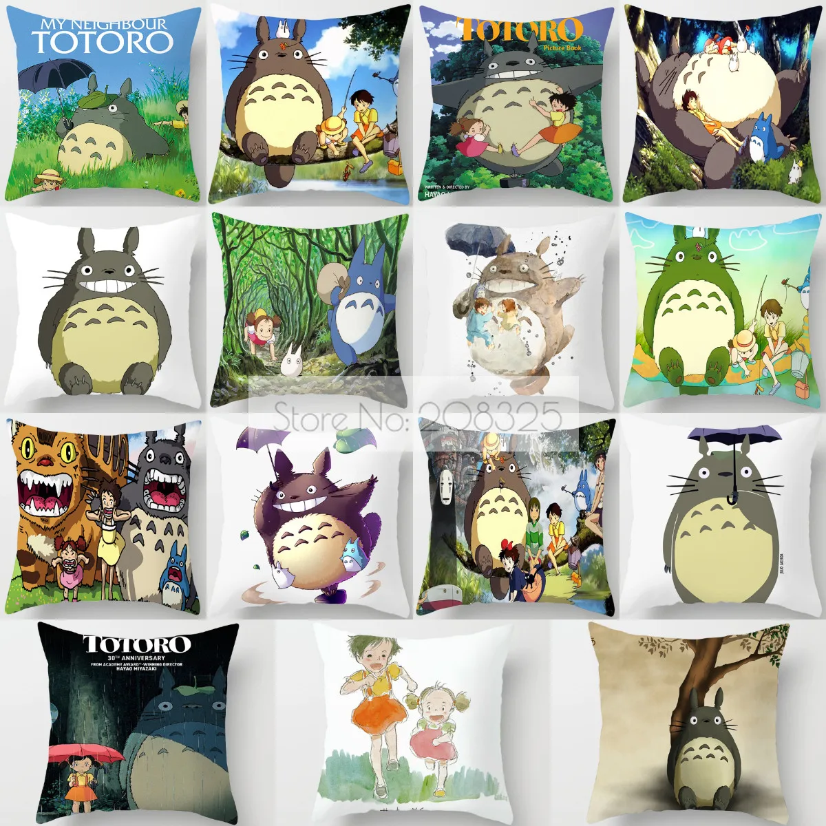 ZENGIA Hayao Miyazaki Totoro Lininė Pagalvėlė Padengti Pagalvės užvalkalą Namų Dekoro Užvalkalas Šinšilos juosmens pagalvę padengti 5