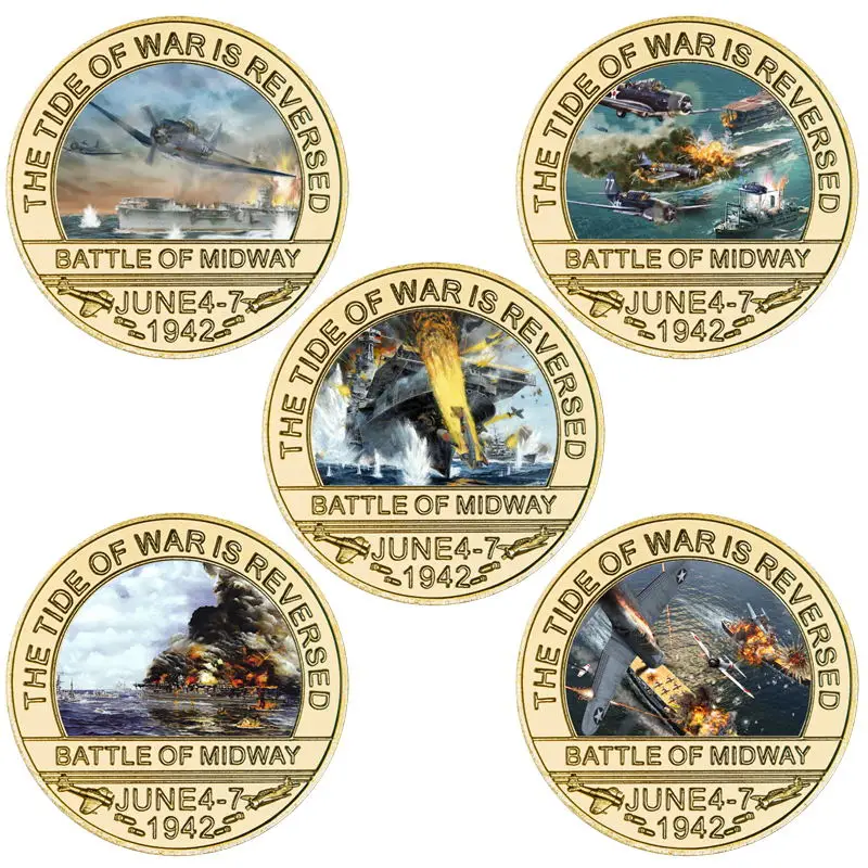 WR Battle of Midway Auksą, Padengtą Iššūkis Monetos, Nustatyti Savininko JAV Armijos Suvenyrų Karinės Progines monetas, Dovanos Veteranų 5