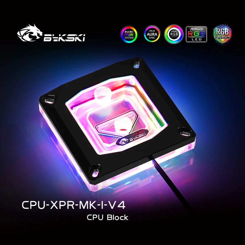 Bykski, CPU Water Block RGB, Skysčio Aušintuvas Intel LGA 1366,115 X,20XX, 5V/12V M/B SYNC, CPU-XPR-MK-I-V4 5