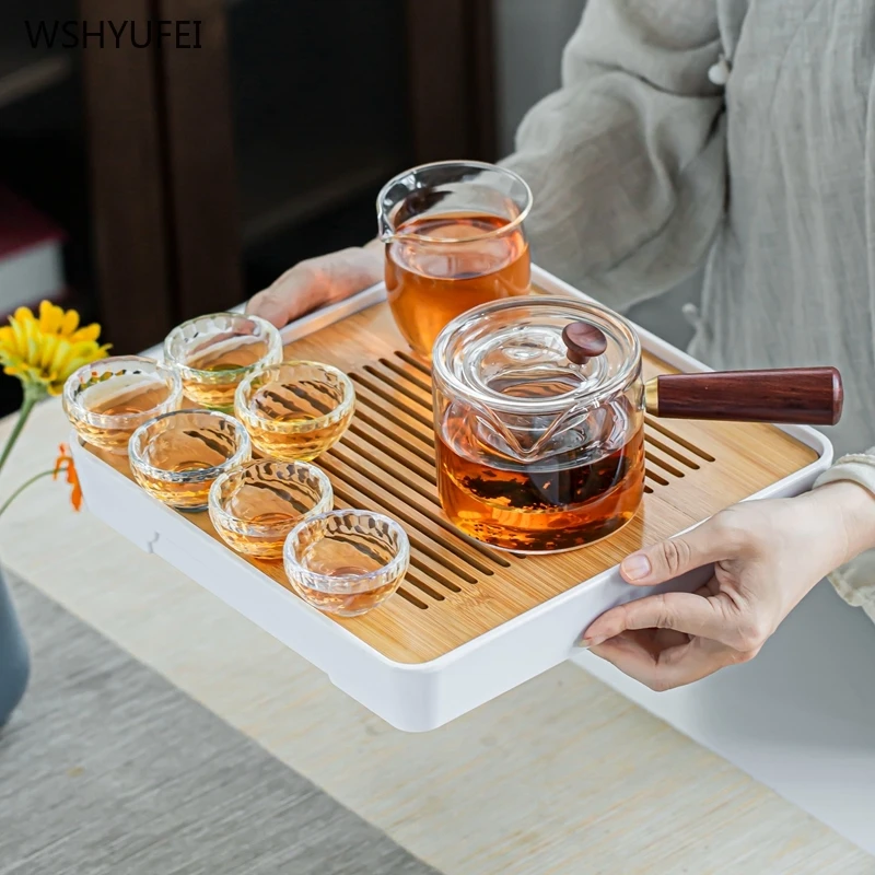 2 vnt./daug Aukštos kokybės Kinų stiliaus stiklo Arbatos Puodelius kelis spalva Skaidri arbatos dubenėlį Atskirų Taurės Teaware Priedai 5