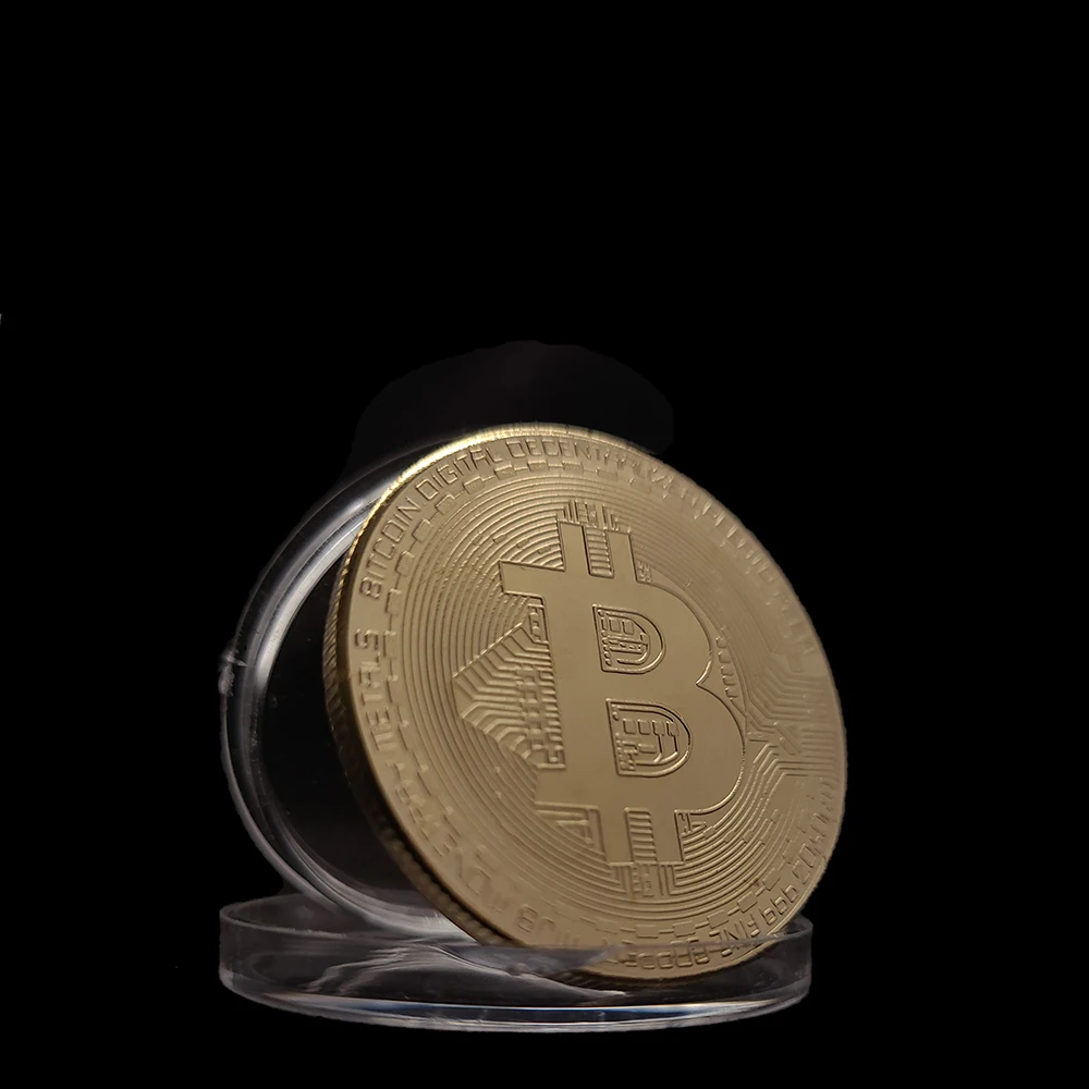 Jungtinės amerikos valstijos Bitcoin Aukso Monetos Meno Kolekcija, atminimo Dovana MUMS CoinMetal Antikos Imitacija W/ Plastikinis Rėmas 5