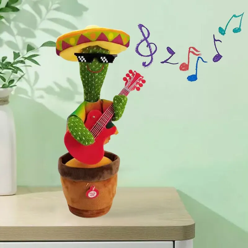 Šokių Sukimo Kaktusas Elektroninių Pliušiniai Žaislai Dainavimo Muzikos Kalbėti Įrašyti Fluorescentinė Dovanos Juokinga Švietimo Žaislas Vaikams 5