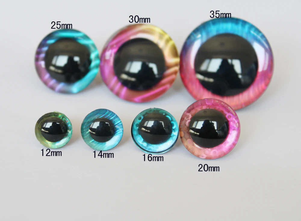 Išskirtinio dizaino 100vnt---12/14/16/20/25/30/35mm Naujų žaislų saugos akis 3D lėlės akys + blizgučiai audinys + plovimo -- stiliaus parinktis 5