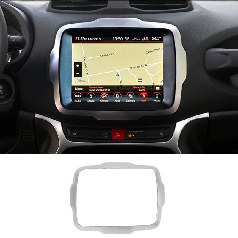 Centrinė Kontrolė Navigacijos GPS Dekoratyvinis Rėmelis Padengti Apdaila už Jeep Renegade 2018 2019 Interjero Priedai 5