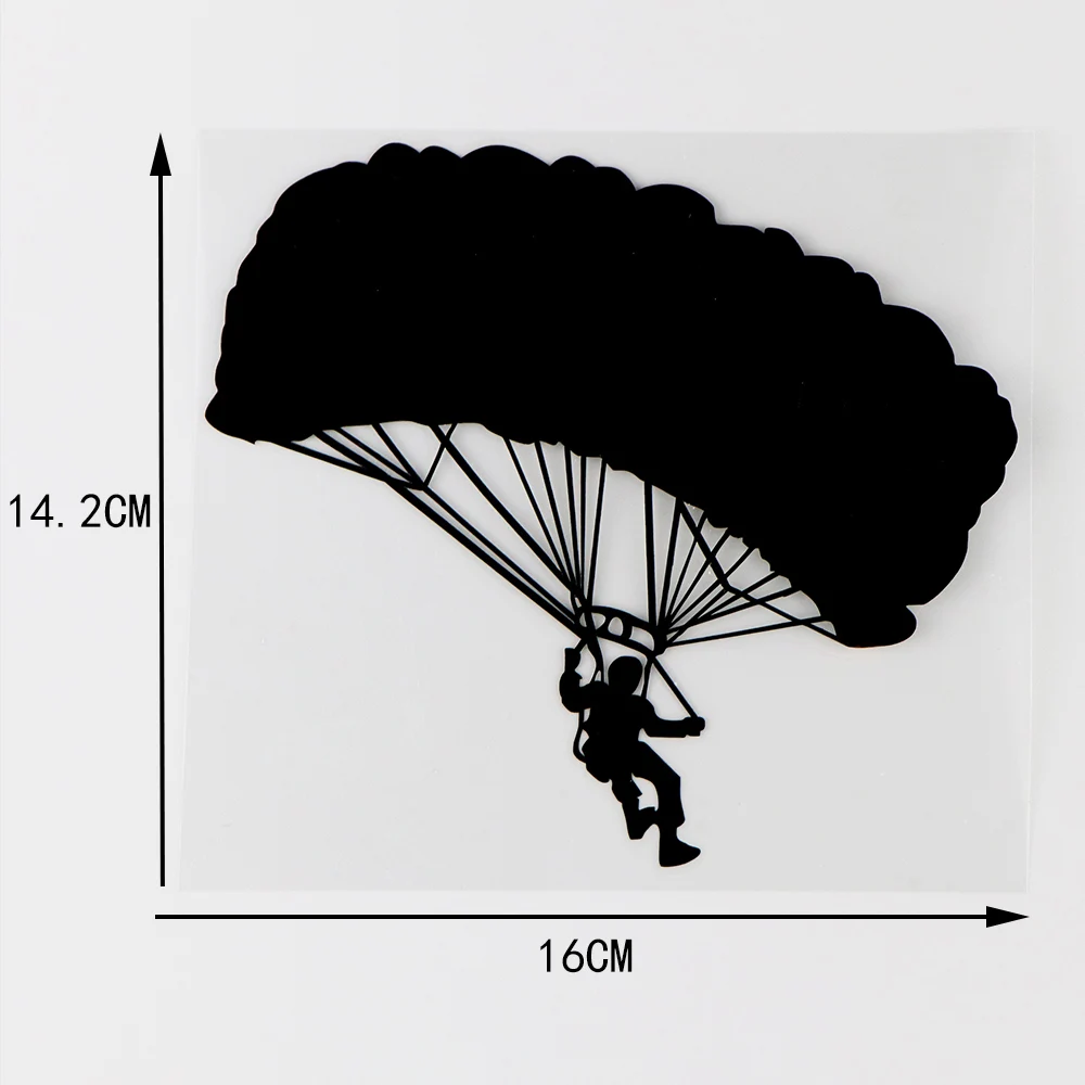 YJZT 16X14.2CM Parašiutu Galia paraglider Vinilo Lipdukai Automobilio Lipdukų Juoda / Sidabrinė 10A-0128 5