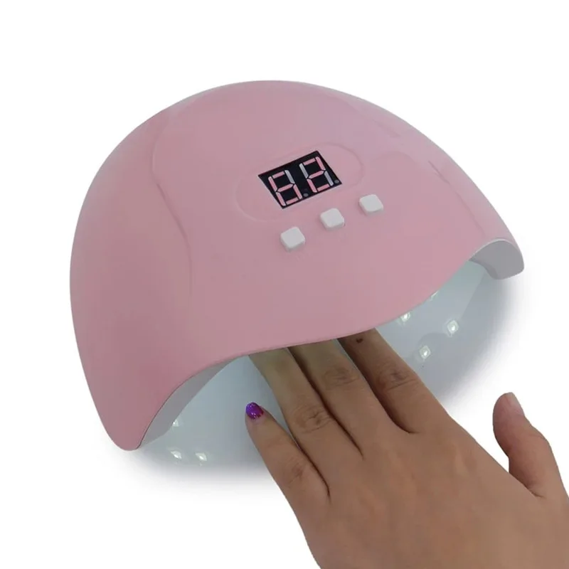 Pink UV LED Nagų Lempa Profesionali 54w Nagų Džiovintuvas Gelio lenkijos Šviesos Nagu Toenail 5