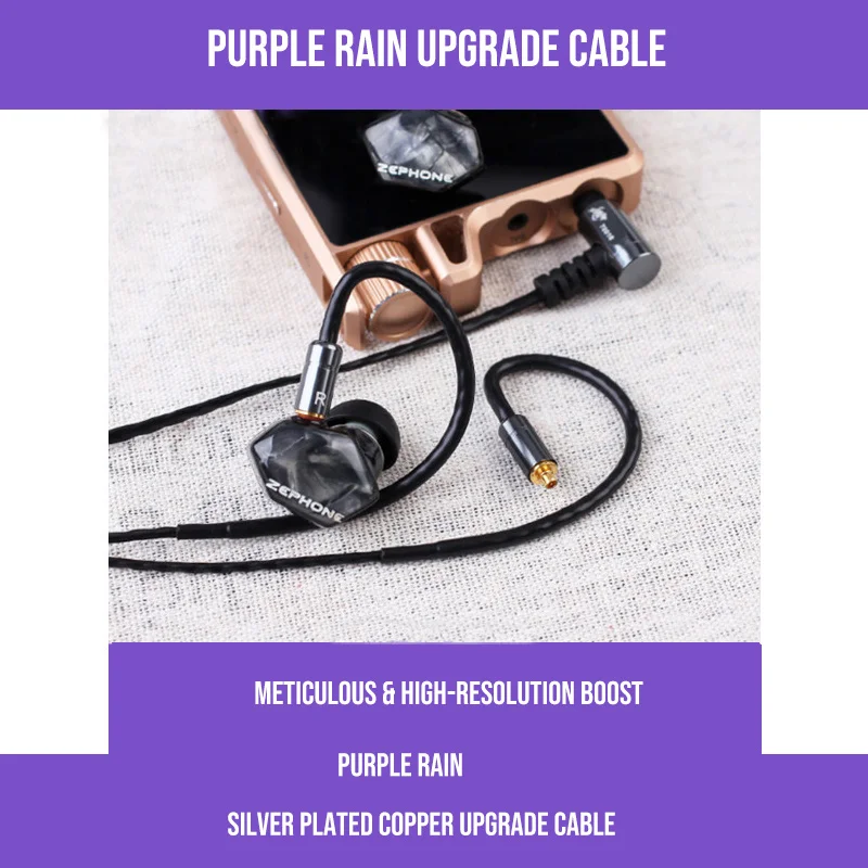 Zephone Purple Rain - sidabruotas Varis Atnaujinti Kabelis - MMCX 2.5 3.5 4.4 mm kištukas - tinka IE40 IE500Pro IE80s SE846 LS400 5