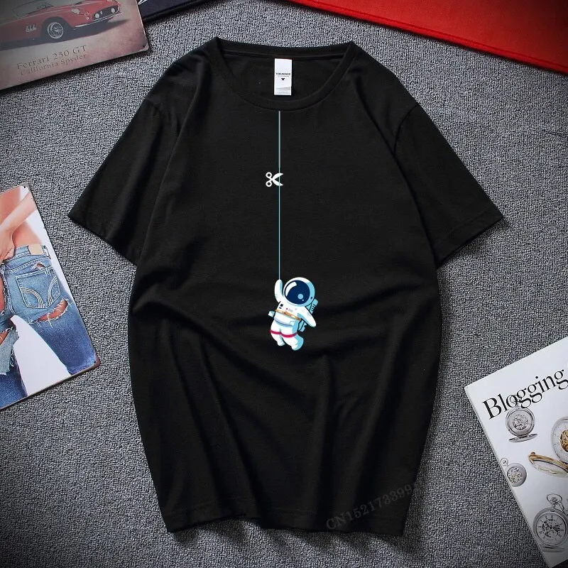 Naujas Streetwear Camiseta Masculina Naujovė Dizaino Astronautas Virvę Juokinga Viršuje T Shirts Juokinga Medvilnės Camisas Hombre T-Marškinėliai, Topai 5